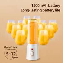 1pc450ml Wireless Portable Electric Juicer,Shakesphere, USB Charging Mini Juicer, Dual Cup Portable USB Charging Juice Cup, Household Fruit Mixer, Kitchen, Home, Travel
