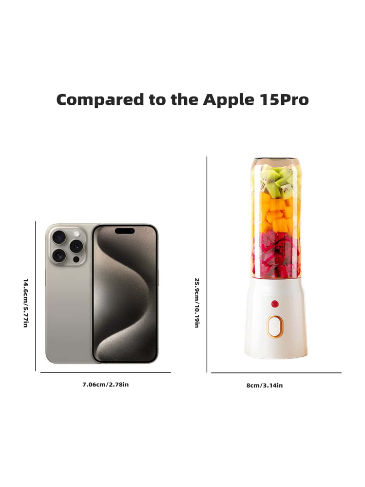 1 عصارة كهربائية محمولة لا سلكية سعة 450 مل، شكسبي...