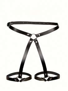 1 Stück Leder Geschirr Oberschenkel Strumpfhalter Gürtel Punk Gothic Stil Körper Bondage, geeignet für Nachtclubs und Unterwäsche Dekoration, Halloween Accessoires, für Raves