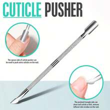 3 件套指甲去角质工具不锈钢剪刀，带角质层推刀和去除器 - 彩色 - 查看 3