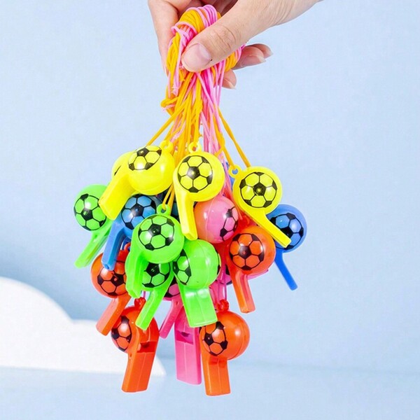 5pcs/25pcs Football Themed Sports Party Set Soccer Whistle Birthday Party Cheer Props Football Referee Whistle