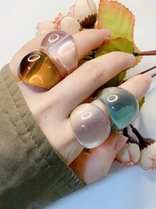 1pc Fashionable Geometric Resin Ring For Women,Gift For Holiday Or Daily Use - Resin Ring - View 12