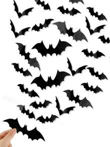 12/24/48/60/72/120pcs Halloween Decorations Bat Wall Decals Party Supplies Indoor Outdoor Halloween Decor Fall Autumn,Christmas