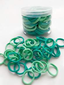 50 件装女士基本款高弹力发带，适合马尾辫休闲 - 彩色 - 查看 9