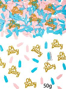 15/30/50g 性别揭示婴儿洗礼心形五彩纸屑 圆形五彩纸屑熊五彩纸屑兔子五彩纸屑脚印五彩纸屑瓶皇冠五彩纸屑性别揭示闪亮婴儿服装派对桌性别揭示派对桌婚礼装饰（粉色、蓝色、金色）婴儿洗礼家庭装饰礼物 - 彩色 - 查看 31