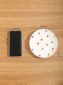 New Ceramic Bowl Salad Bowl Hand-Painted Heart & Little Red Flower Pattern Square Fresh & Lovely Japanese-Style Cup Yogurt Oatmeal Bowl Fruit Plate Single Cup Back To School - Multicolor - View 15