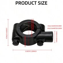 2 chiếc Giá đỡ tay lái xe máy Hợp kim nhôm 8 mm/10 mm Giá đỡ gương chiếu hậu gắn Bộ chuyển đổi kẹp Chủ đề màu đen cho xe máy ATV, xe tay ga Phụ kiện xe máy - màu đen - Xem 2