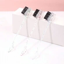 1pc Three-Headed Edge Brush For Precise Eyebrow Styling And Hair Care - Multicolor - View 3