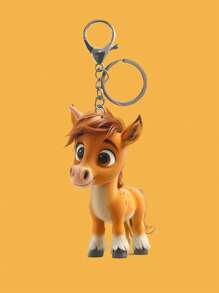 1 件 3D 马设计休闲可爱亚克力钥匙扣或包包饰品，适合送给朋友的派对/街头风格礼物 - 彩色 - 查看 19