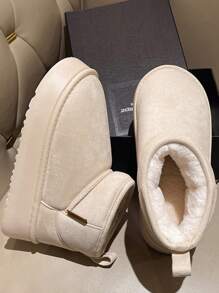 Stivali da neve con suola spessa per donne, foderati termicamente, antiscivolo, con tacco corto, suola chunky in gomma, nuovi arrivi autunno/inverno 2023