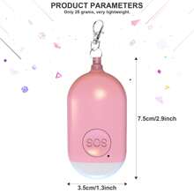 Alarma personal recargable para autodefensa, alarma de llavero con sirena de emergencia personal fuerte con luz estroboscópica intermitente, dispositivo de alerta de seguridad SOS para mujeres - Multicolor - Ver 5