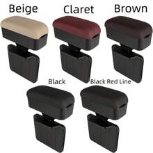 Car Center Console Armrest Box With Cup Holder, PU Leather Car Seat Gap Filler Storage Box, Adjustable Height Car Armrest Extension Pad With Cup Holder, Universal Comfortable Elbow Rests Storage Box - Style 1 - View 10