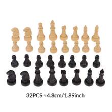 1 set 32 piezas de ajedrez plásticas internacionales (excluyendo el tablero de ajedrez), accesorios de ajedrez para juego, fiesta, juego de mesa - Blanco y Negro - Ver 2