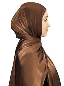 1pc Sparkling Metallic Women Hijab Minimalist Shawl Scarf Solid Color Scarf Women Wrap Accessories Women Abaya Accessories Veiled Clothes