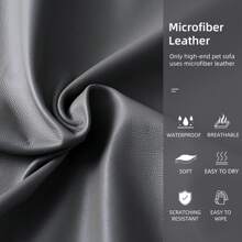 BingoPaw Large Elevated Dog Sofa Bed Microfiber Leather Couch Pet Sleep Joint Support Sleeping Chair - Grey - View 11