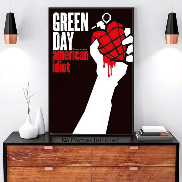 1 Pc - Music Poster (American Idiot - Album Cover) Poster... Suitable For Home Decoration Summer Decoration,The Best Gift For Friends No Frame,Home Decor ,Room Decor,Wall Decor Gifts Birthday Graduation