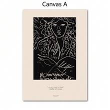 1 幅抽象线条女孩裸体柠檬花瓶几何墙壁艺术印刷帆布画北欧海报墙画适用于客厅装饰无框架 - 彩色 - 查看 31