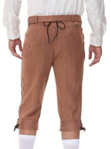 Men's Lederhosen Oktoberfest Pants German Bavarian Costume Authentic German Pants - Brown - View 6