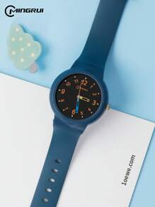 MINGRUI INS 防水 30 米石英儿童手表，配 PU 表带，适合学校、学生礼物 - 藏蓝色 - 查看 2