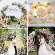 8.2FT Round Backdrop Stand With Thicken Tubes - Large Metal Circle Balloon Arch For Wedding, Birthday, Graduation And Shower Decoration - Stable And Upgrade Wedding Arch Frame With Base - 8.2 英尺背景支架 - 查看 10