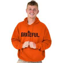 感恩基督耶稣连帽衫男式 - 橘色 - 查看 1