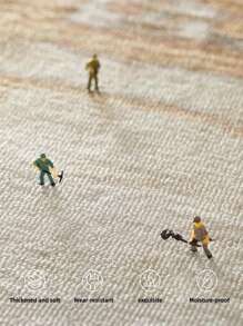 圣诞节圆形地毯大气风格客厅卧室布置装饰地垫圣诞树垫底座脚垫，防滑且易于护理，铃儿响叮当圣诞夜，房间装饰最佳礼物 - 彩色 - 查看 5