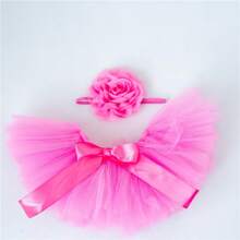 Conjunto de Saia + Faixa de Cabeça para Bebês Recém-Nascidas Meninas, Conjunto de Saia Tutu e Faixa de Cabeça, Faixa de Cabelo com Flor, Fantasia de Bebê e Criança Pequena, Acessório de Fotografia Princesa, Presente de Chá de Bebê, Decorações Familiares, Presentes de Chá de Bebê e Páscoa para Meninas/Meninos
