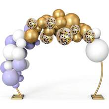 8.2FT Round Backdrop Stand With Thicken Tubes - Large Metal Circle Balloon Arch For Wedding, Birthday, Graduation And Shower Decoration - Stable And Upgrade Wedding Arch Frame With Base - 8.2 英尺背景支架 - 查看 8