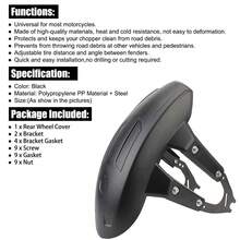 Universal Motorcycle Rear Mudguard Fender Splash Guard Protection Mud Flaps ATV Motorcross Motorbike Dirt Pit Bike Accessories - Black - View 10