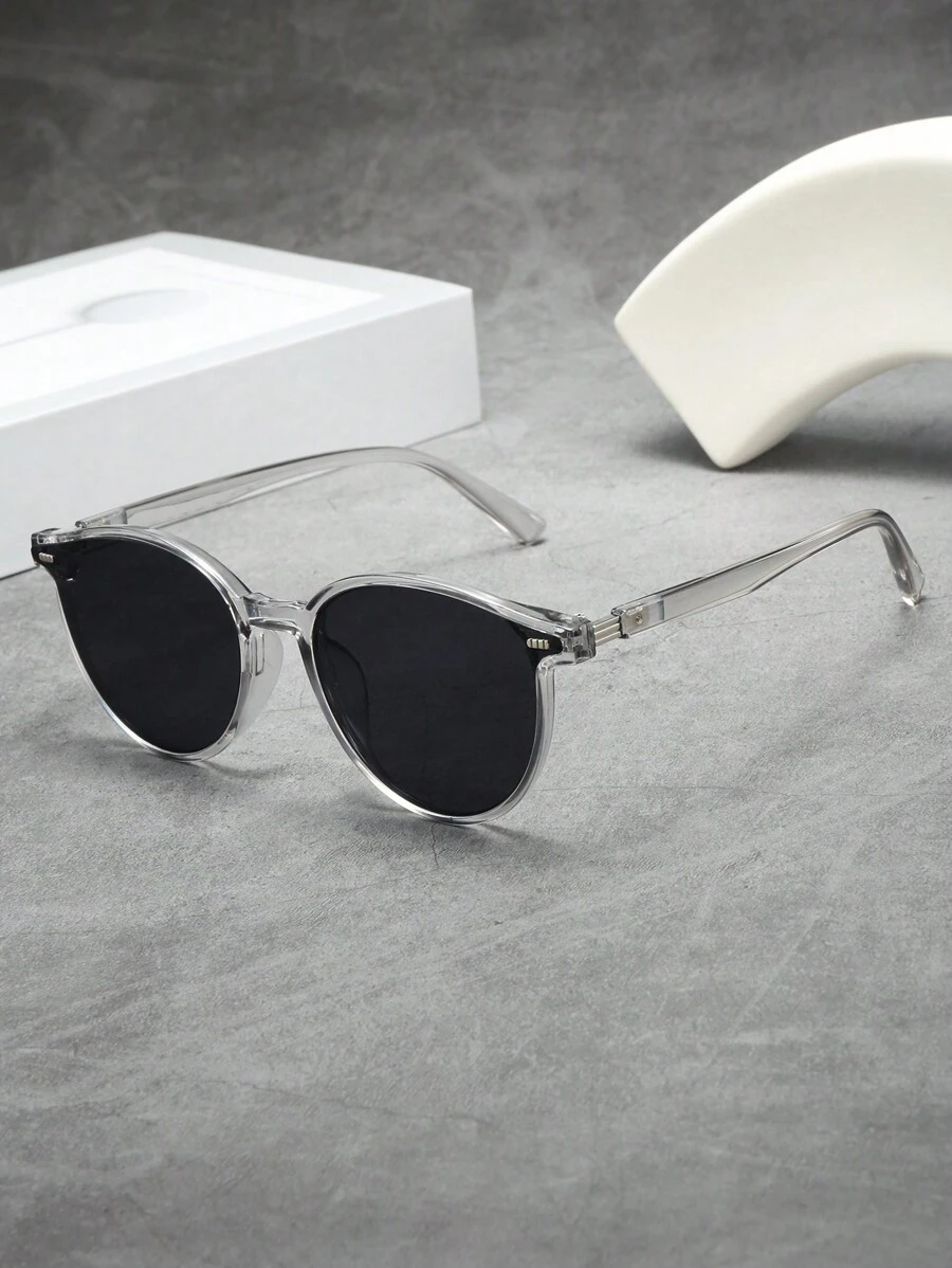 1 pièce Lunettes de mode unisexes rétro à monture en forme d'œil de chat, style minimaliste. Accessoire polyvalent pour un usage quotidien