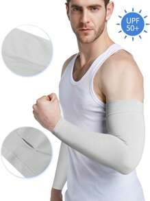 Mangas para el brazo para hombres y mujeres, protección solar, mangas deportivas de refrigeración, cubiertas para los brazos, guantes blancos, calentadores de brazos, atuendos de otoño, disfraces de Halloween, mangas negras para el brazo, regalos para hombres - B - Ver 3