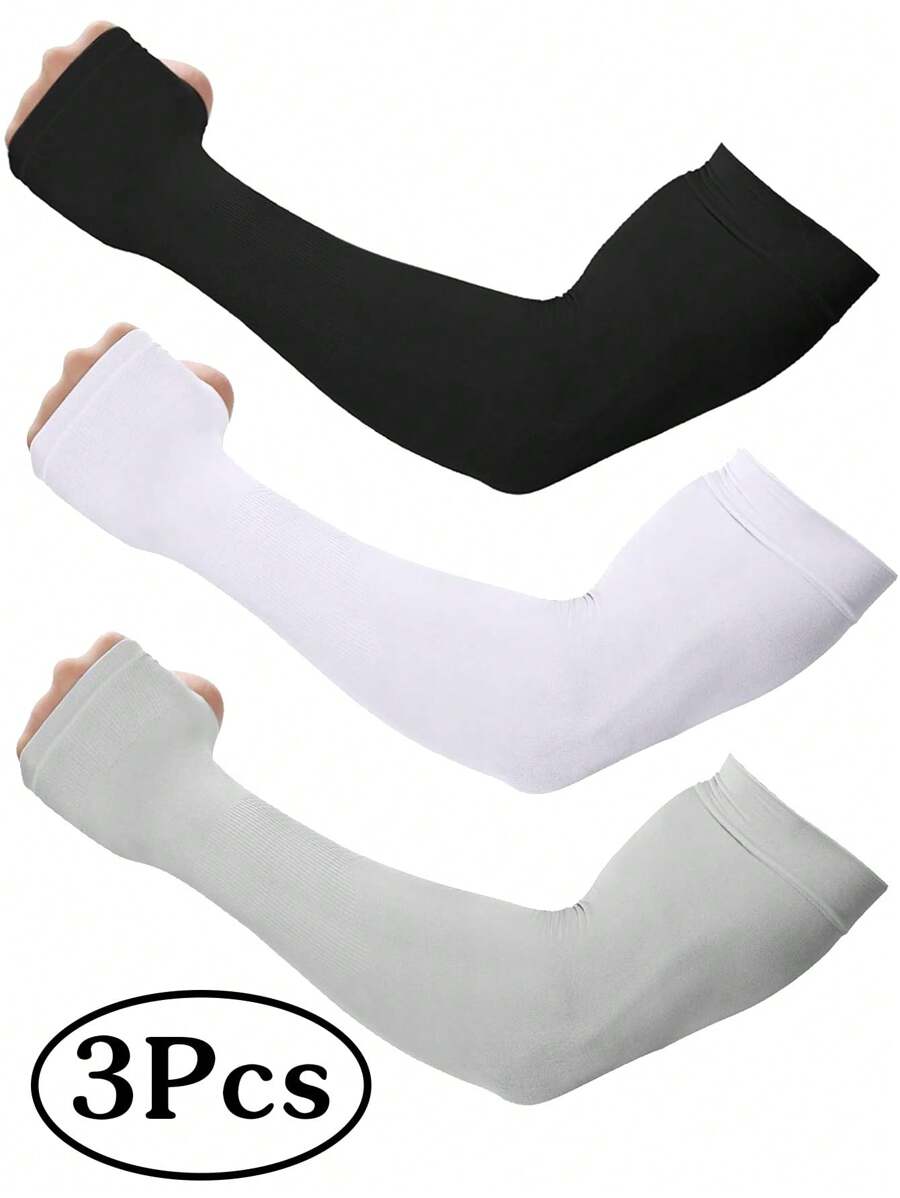 Mangas para el brazo para hombres y mujeres, protección solar, mangas deportivas de refrigeración, cubiertas para los brazos, guantes blancos, calentadores de brazos, atuendos de otoño, disfraces de Halloween, mangas negras para el brazo, regalos para hombres - B - Ver 1