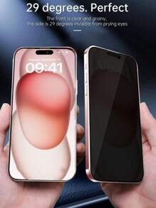 1 miếng dán màn hình cường lực bảo vệ toàn màn hình, viền đen, chống nhìn trộm cho Apple 16 Pro Max, 15 Pro Max, 15 Pro, 14 Pro Max, 13, 12, 11 + 1 ốp lưng điện thoại đệm khí tương thích (Miếng dán màn hình bảo vệ + Ốp lưng điện thoại đệm khí), Quà tặng sinh nhật, gia đình, bạn bè, Chống nhìn trộm, Bảo vệ màn hình, Phụ kiện điện thoại, Chống nước, Chống sốc, Chống trầy xước, Chống bám vân tay - Sự riêng tư của màn hình lụa + vỏ điện thoại di động - Xem 4