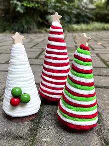 1pc, Mini Artificial Christmas Tree, Multi-Color Simulation Christmas Pine Tree Set, Festive Holiday Ornaments, Home Room Tabletop & Shelf Decor, Christmas Holiday Decor Accessory,Christmas - Multicolor - View 6