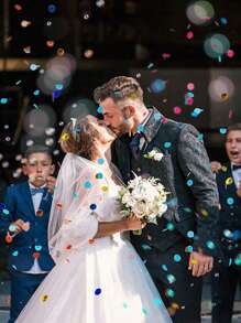 1pc Mini White Handhold Confetti Cannon For Wedding, Party, Bar, Festival Atmosphere,Christmas - White - View 5