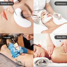 Eyelash Extension Lamp, Salon SPA Specific, Tattoo Lamp, LED Embroidered Beauty Nail Lamp, Nail Beauty Studio Backdrop, Three Color Adjustable Light With Remote Control - 美規A型插(110-127V) - 查看 9
