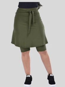 Kit 3 Short Fitness Skirt Moda Evangelica With Bow Modest Training - 彩色 - 查看 2