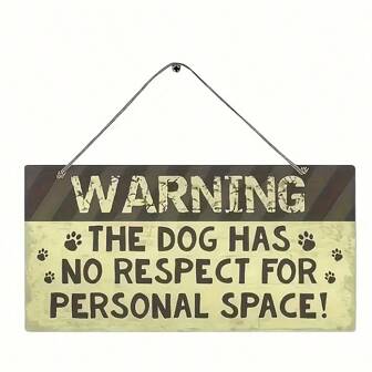 A Simple Wooden Sign Suitable For Pet Owners, "Warning: Dogs Don't Respect Personal Space" Hanging Plaque, Home And Garden Wall Decoration, A Perfect And Interesting Gift For Dog Lovers. Birthday Gifts Graduation