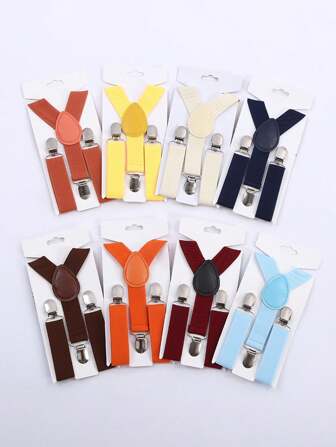 Tirantes ajustables en forma de Y con colores de caramelo coloridos, peto unisex para niños