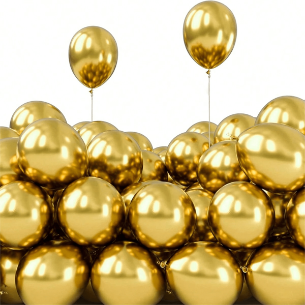 10/50/100 piezas Conjunto de globos metálicos para decoración de fiestas, globos de látex metálicos de 5 pulgadas, globos cromados, globos de cumpleaños brillantes, decoración de fiestas de cumpleaños y bodas - Globos metálicos multicolor
