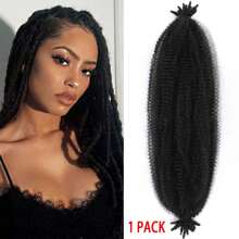 1 Pack Pre-Separated Springy Afro Twist Hair Suitable For Damaged Soft Locs Synthetic Marley Twist Braiding Hair (16,24 Inches, 1B) - Black - View 11