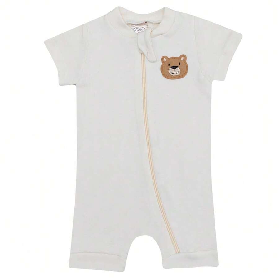 Newborn Romper Jumpsuit Short Sleeve Baby Clothes Boy Or Girl Romper - Màu be - Xem 1