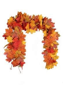 1 件秋季人造枫叶，华丽的秋季花环枫叶，悬挂植物绿化装饰，适用于卧室家居墙壁派对拱门公寓房间装饰，非常适合感恩节装饰、家居、婚礼、壁炉和圣诞节！，秋季装饰，秋季