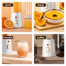 1pc450ml Wireless Portable Electric Juicer,Shakesphere, USB Charging Mini Juicer, Dual Cup Portable USB Charging Juice Cup, Household Fruit Mixer, Kitchen, Home, Travel