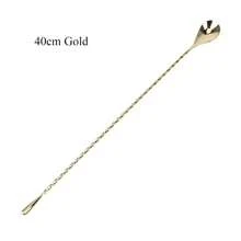 Stainless Steel Mixing Spoon Spiral Pattern Bar Teadrop Spoon Bartender Tools Stir Spoon 30/40cm Bar Tool, For Outdoor, Camping - Multicolor - View 7