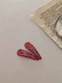 1pair Leopard Pattern Hair Clips, Retro Horse Pattern & BB Clips, Y2K Style Hair Accessories For Girls - Multicolor - View 13