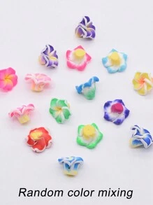 20 hạt đất sét polymer hình hoa sứ có lỗ, màu sắc ngẫu nhiên, hạt rời hình hoa, khoan bên hông, kích thước 15mm, dùng làm đồ trang sức mùa hè của Hawaii, mặt dây chuyền 3D, mặt phẳng, cabochon, dùng để trang trí làm đồ trang sức thủ công DIY - Trộn màu ngẫu nhiên - Xem 2