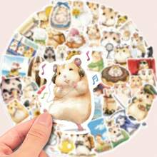 55 Stücke süße Cartoon Hamster Gekritzel Aufkleber für Personalisierung auf Gitarre, Notizbuch, Gepäck, Motorrad, Skateboard
