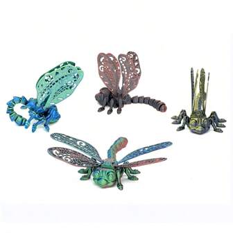 3D打印蜻蜓寄居蟹可活动身体关节展示模型玩具礼物自由摇摆创意摆件新品玩具