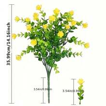 1 pieza Flores artificiales, plantas artificiales resistentes a los rayos UV, plantas de plástico para exteriores, plantas artificiales que no se descoloran para decoración de verano al aire libre